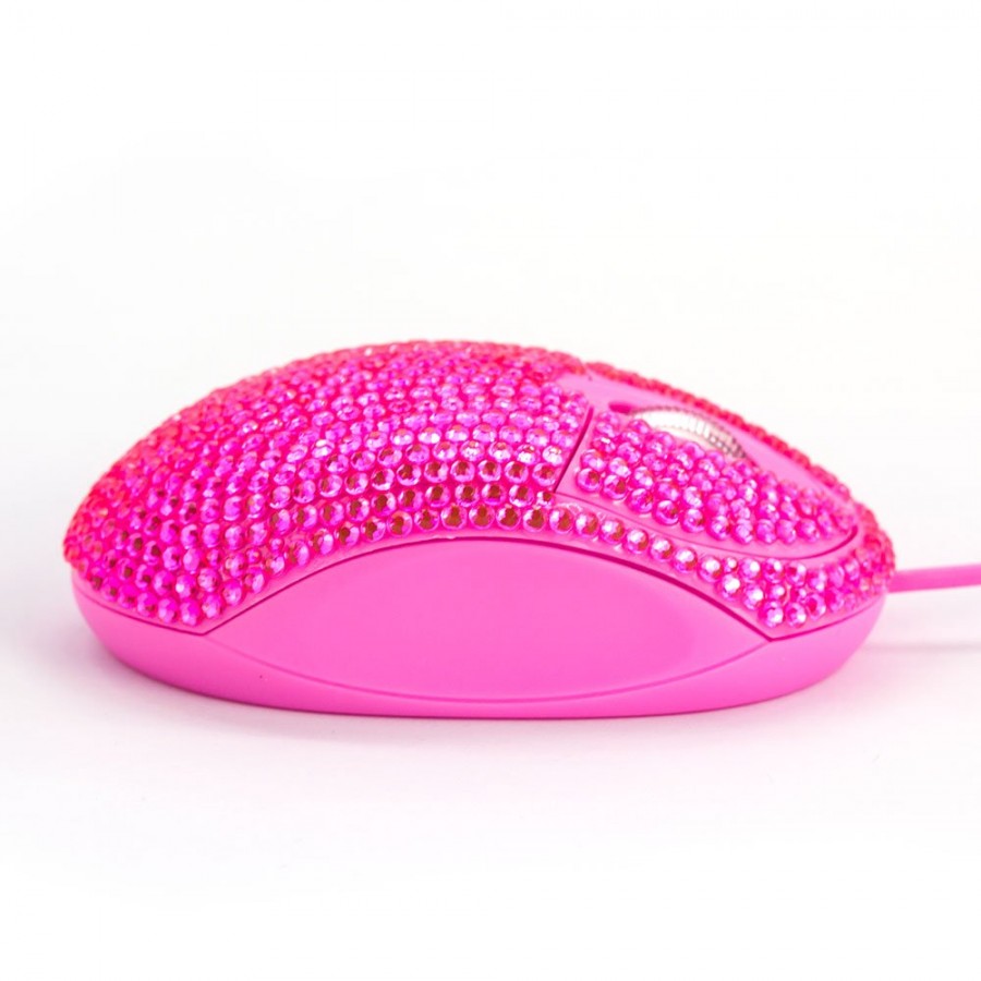 USB Optical Wired Mini Computer Mouse with Crystal Bling Rhinestone 7