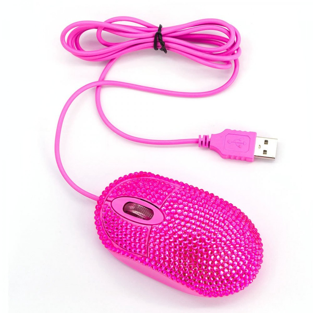 USB Optical Wired Mini Computer Mouse with Crystal Bling Rhinestone 7