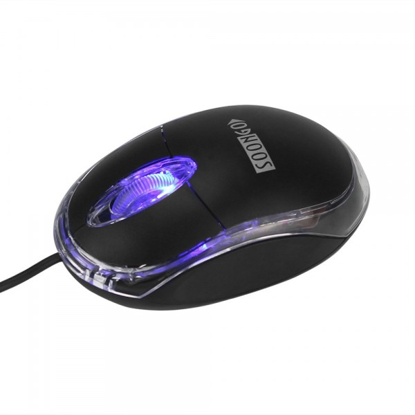 Mini Optical Wired Ergonomic Mouse LED Light Computer Notebook Laptop Mice for Children and Lady by SOONGO