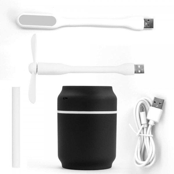 SOON GO Cool Air Mist Ultrasonic Humidifier with Color Lights USB Fan Desktop Can Humidifier 200ML Portable Purifier for Cars, Office, Home, Bedroom, Travel and More SOON GO Cool Air Mist Ultrasonic Humidifier with Color Lights USB Fan Desktop Can Humidifier 200ML Portable Purifier for Cars, Office, Home, Bedroom, Travel and More