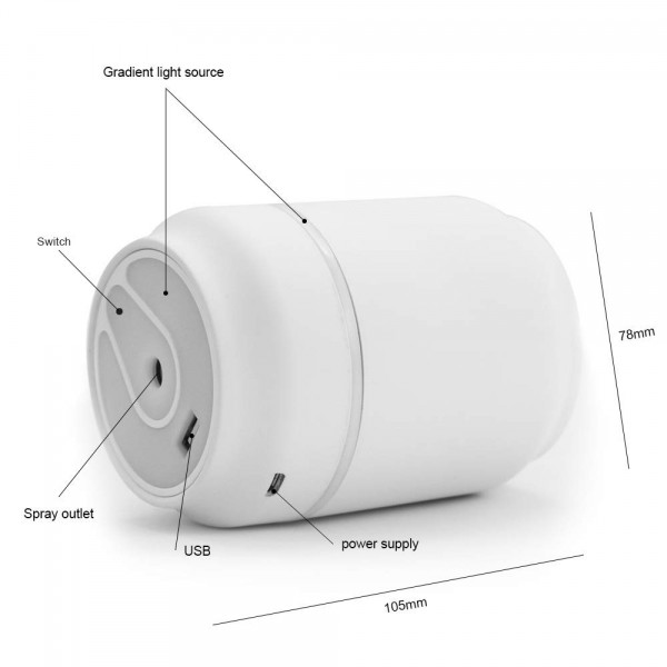SOON GO Cool Air Mist Ultrasonic Humidifier with Color Lights USB Fan Desktop Can Humidifier 200ML Portable Purifier for Cars, Office, Home, Bedroom, Travel and More SOON GO Cool Air Mist Ultrasonic Humidifier with Color Lights USB Fan Desktop Can Humidifier 200ML Portable Purifier for Cars, Office, Home, Bedroom, Travel and More