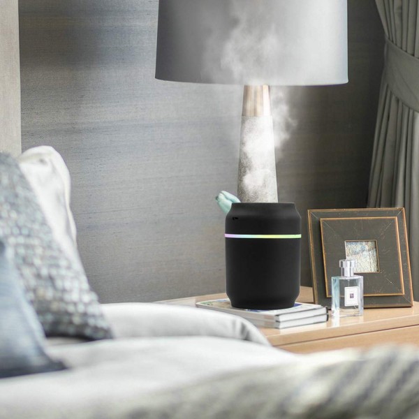 SOON GO Cool Air Mist Ultrasonic Humidifier with Color Lights USB Fan Desktop Can Humidifier 200ML Portable Purifier for Cars, Office, Home, Bedroom, Travel and More SOON GO Cool Air Mist Ultrasonic Humidifier with Color Lights USB Fan Desktop Can Humidifier 200ML Portable Purifier for Cars, Office, Home, Bedroom, Travel and More