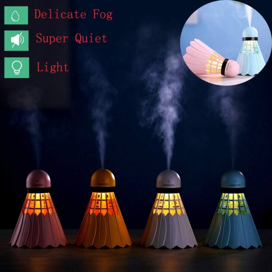 USB Portable Badminton Ultrasonic Air Humidifier with On/Off LED Night