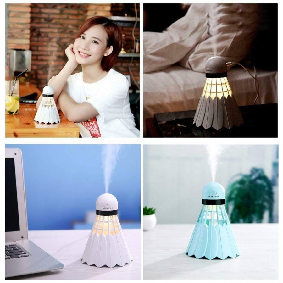 USB Portable Badminton Ultrasonic Air Humidifier with On/Off LED Night