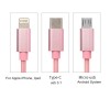 3 in 1 3ft Retractable Multiple Cable USB Data Cord with IOS/Micro USB/USB 3.1 Type C Universal Compatible iPhone iPad Samsung Android Cellphones