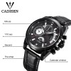 Watches for Men Chronograph Waterproof Military Sport Mens Wrist Watch with Leather Band