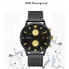 Mens High-end Full Steel Quartz Wristwatch with Functional Sub-dials