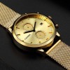 Mens High-end Full Steel Quartz Wristwatch with Functional Sub-dials