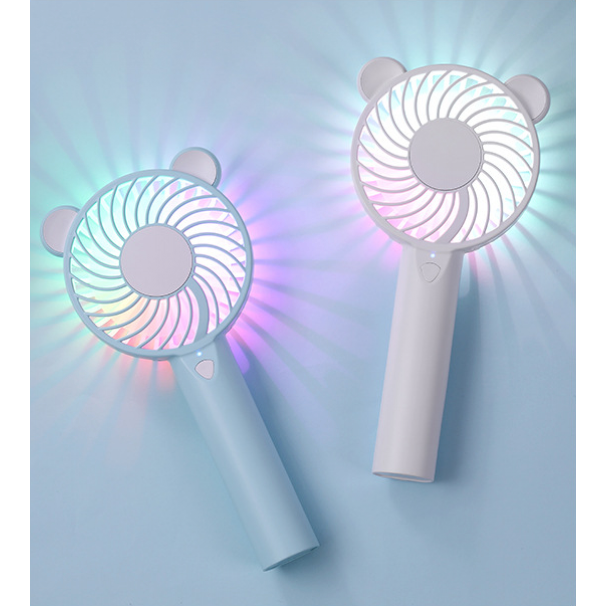 USB charging colorful atmosphere lamp mute mini fan portable handheld fan