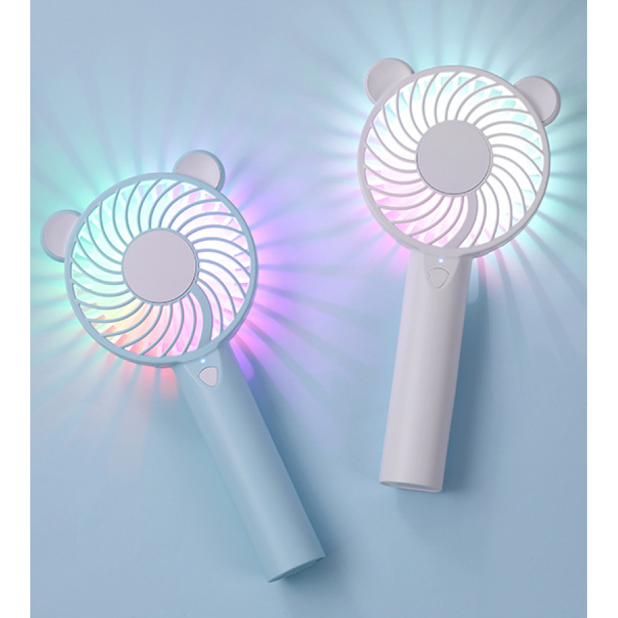 USB charging colorful atmosphere lamp mute mini fan portable handheld fan