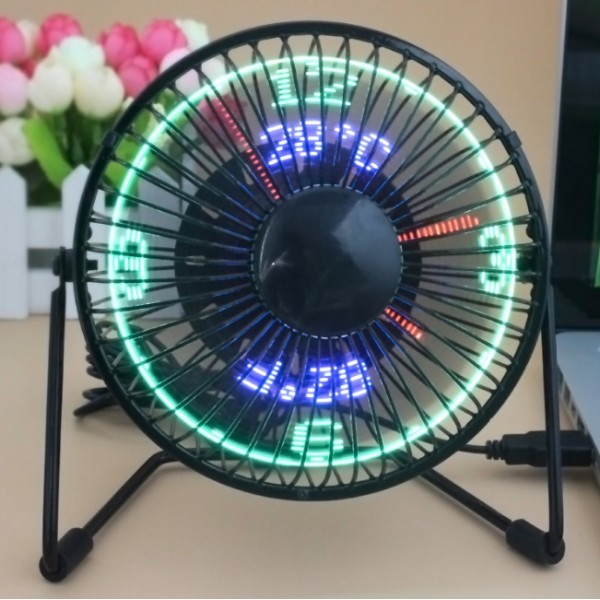 Desktop USB LED Clock Fan with Real Time and Temperature