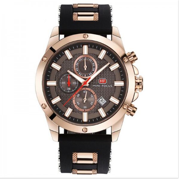 Mens Chronograph Analog Quartz Business Watch with Date Luminous Waterproof Silicone Strap Casual Dress Wrist Watches for family gift