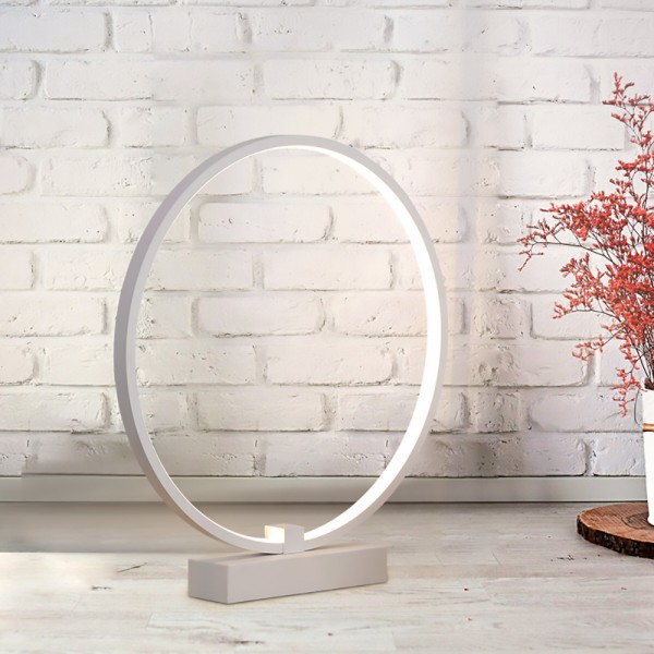 Circle - LED Modern Bedroom Nightstand Lamp - Super Bright Bedside Table Reading   Light, Dimmable To Night Light - Great On Side & End Tables