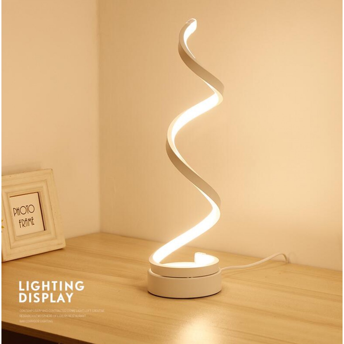 Vertical Spiral Dimmable LED Table Lamp, Curved LED Desk Lamp
