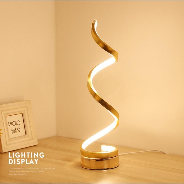 Vertical Spiral Dimmable LED Table Lamp, Curved LED Desk Lamp, Contemporary Minimalist Lighting Design, Warm   or White Light,Smart Acrylic Material Perfect for Bedroom Living Room