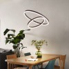 Modern LED Ring Chandeliers Acrylic Round Shape Pendant Light Fixture, Adjustable LED Ceiling Fixture with 1- 4 Ring, Round Shape Chandeliers for Bedroom, Living Room, Dining Room and Kitchen Island, with Non-pole Dimming Intelligent Control