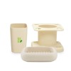 Bamboo Fiber Plastic Bathroom Accessory Set,  Bath Accessory Set With Stylish Lotion Bottle, Toothbrush Holder, Tumbler And Soap Dish