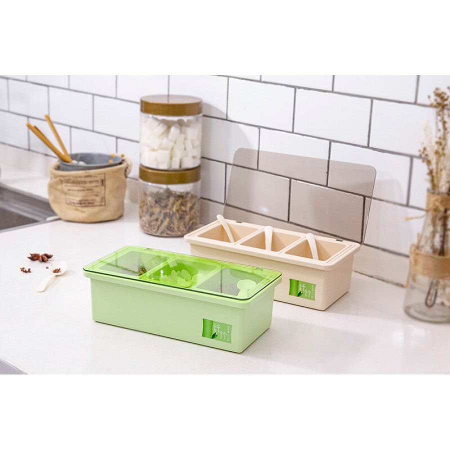 Bamboo Fiber Kitchen supplies Plastic Seasoning Box Set, Seasoning Set