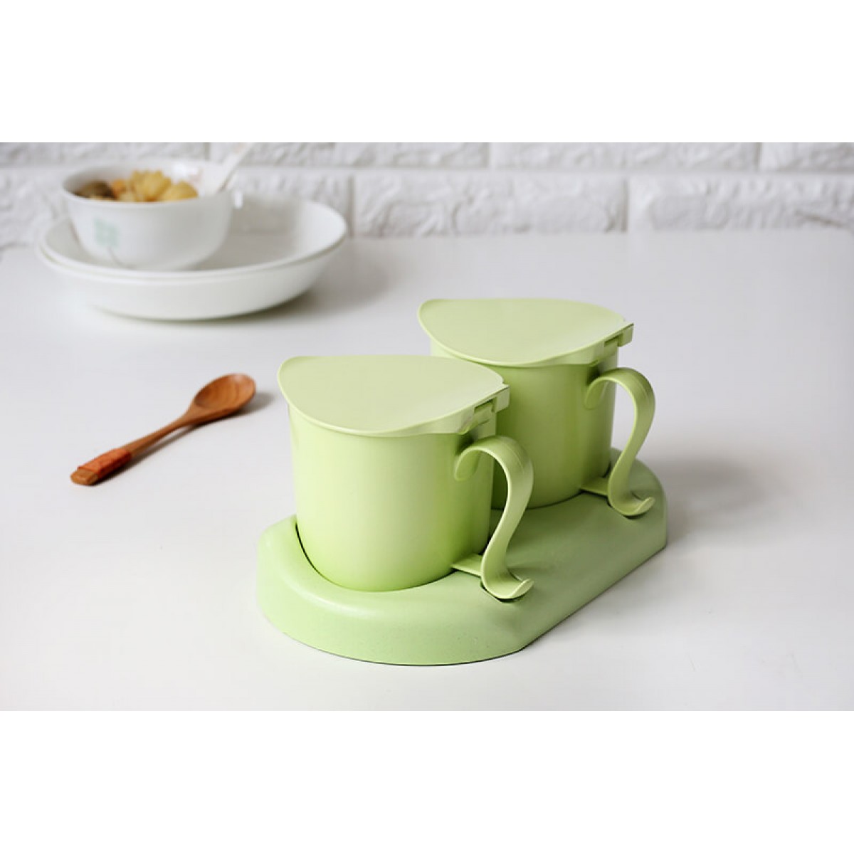 Bamboo Fiber Kitchen supplies Plastic Seasoning Box Set, Seasoning Set