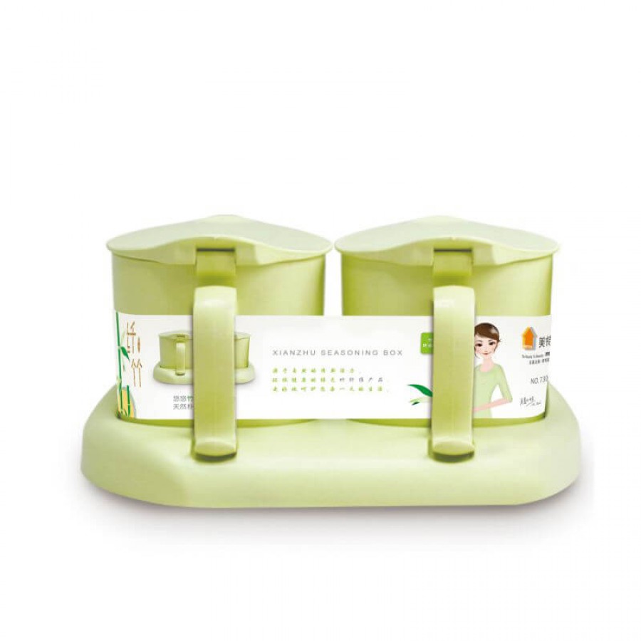 Bamboo Fiber Kitchen supplies Plastic Seasoning Box Set, Seasoning Set