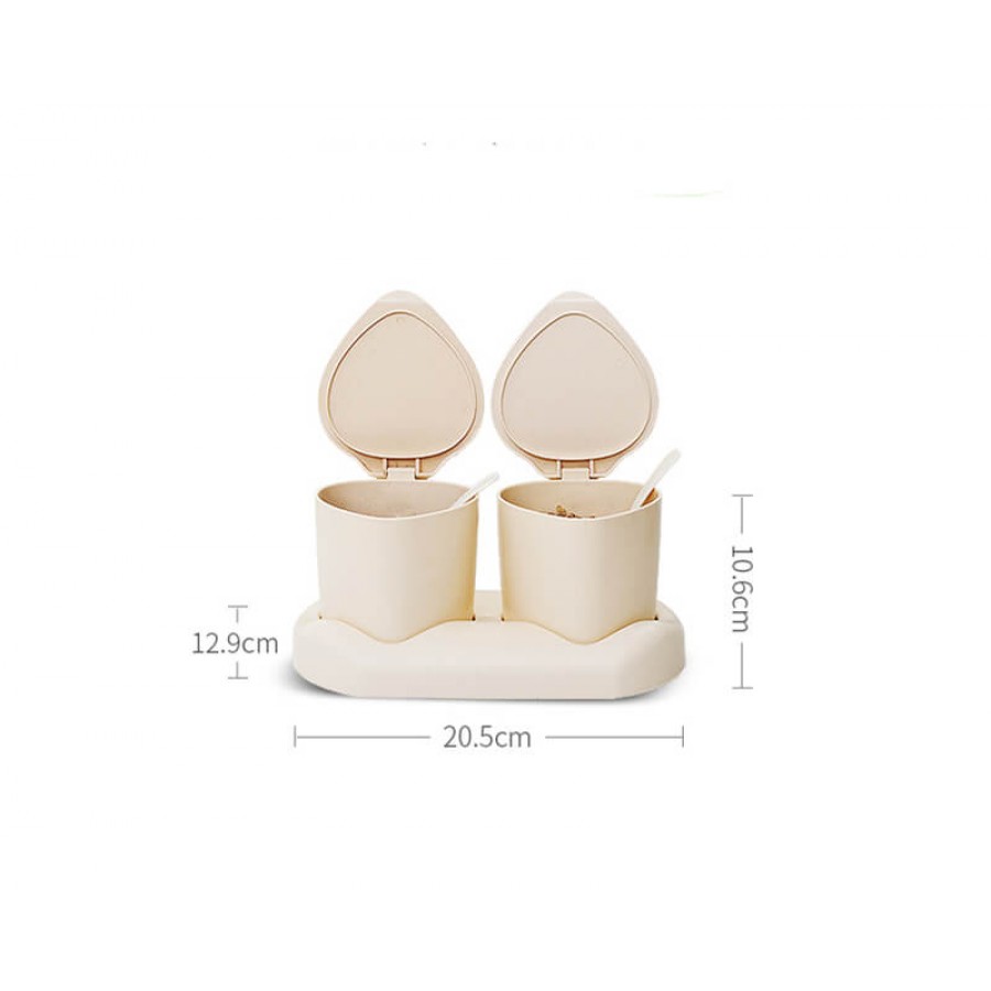 Bamboo Fiber Kitchen supplies Plastic Seasoning Box Set, Seasoning Set