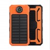 Solar Power Bank, Portable Charger 20000mAh External Battery Pack Micro Input Port Dual   Flashlight, Compass and Portable Carabiner and Compass Design(Splashproof, Dustproof,   Shockproof,Solar Panel Charging, DC5.5V/2A Input)