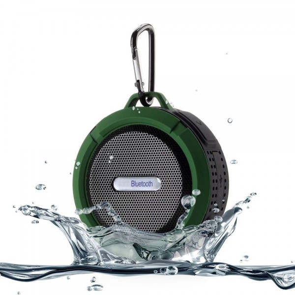Bluetooth Speaker Waterproof Hand-Free Call Card Accent Gun with Suction Cup Hook Convenient Outdoor Speaker
