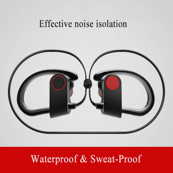 Portable Bluetooth Headphones, Wireless Earphones with Adjustable Earhooks for Extra Stability (IPX4 Waterproof & Sweat-Proof, AptX Lossless Sound, 8 Hours Playtime)