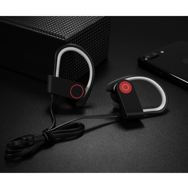 Portable Bluetooth Headphones, Wireless Earphones with Adjustable Earhooks for Extra Stability (IPX4 Waterproof & Sweat-Proof, AptX Lossless Sound, 8 Hours Playtime)