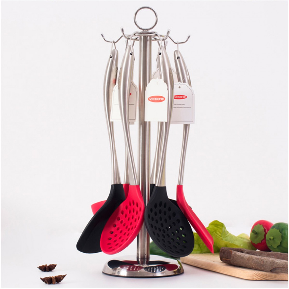 Kitchen Tools Utensil Holder, Metal Kitchen Storage Tool Truner Spoon